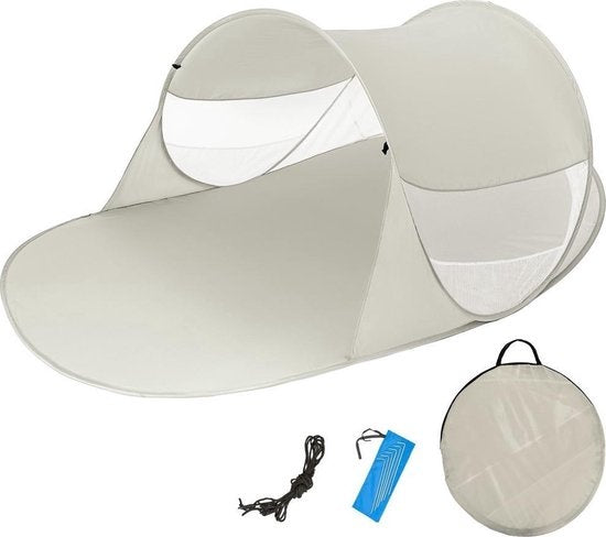 Pop-up Strandzelt 245 cm x 145 cm x 95cm hellgrau 401677