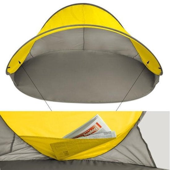 Pop up Strandzelt Strandunterstand grün-grau 401682