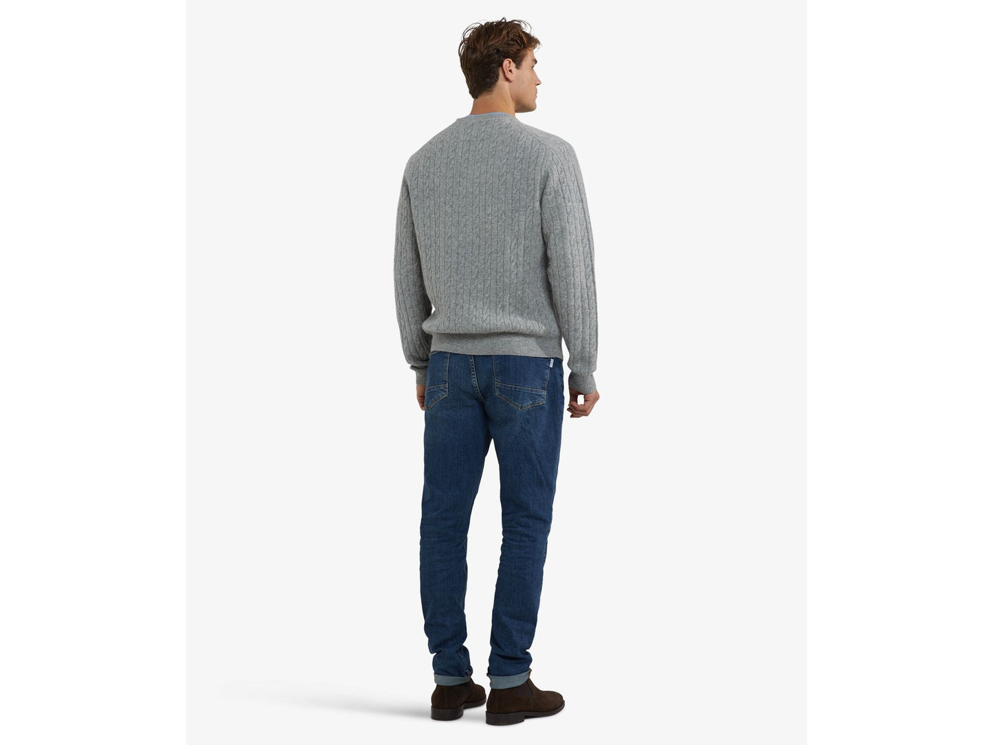 McGregor Pullover mit Rundhalsausschnitt, mittelgrau, meliert - Größe S