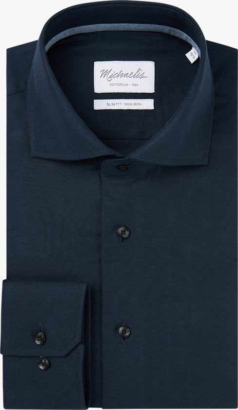 Michaelis Slim Fit Herrenhemd - Dobby - grün - Bügelfrei - Konfektionsgröße: 40