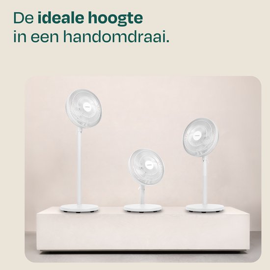 VONROC Bodenventilator – 3 Geschwindigkeitsstufen – inkl. Fernbedienung – Timer – in 3 Höhen verstellbar – weiß