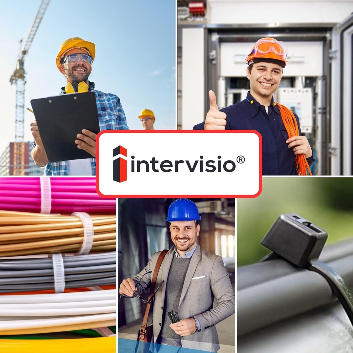 Intervisio – Extra lange Kabelbinder – Extra stark – Weiß – 775 x 9 mm – 30 Stück