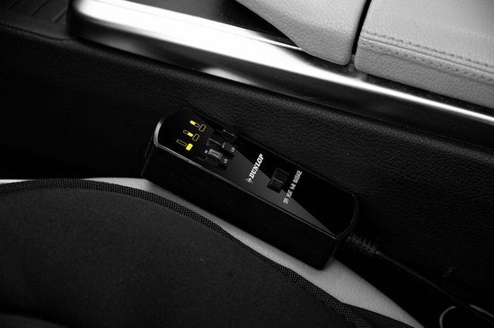 Dunlop Massagesitz Auto mit Heizfunktion - 108 x 48 CM - 4 Massagemotoren und 1 Heizelement - Anschluss an Zigarettenanzünder Auto - Fernbedienung mit 13 Stufen - Schwarz