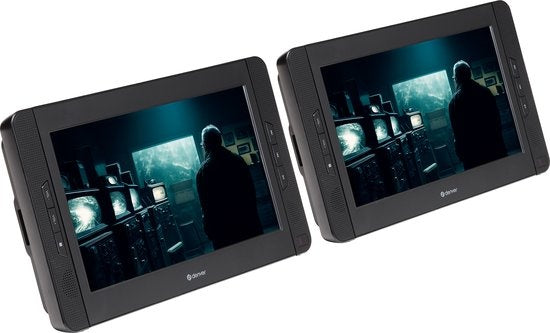Denver Tragbarer DVD-Player für das Auto - 10 Zoll - 2 Bildschirme - inkl. Kopfstützenhalterung - mit USB