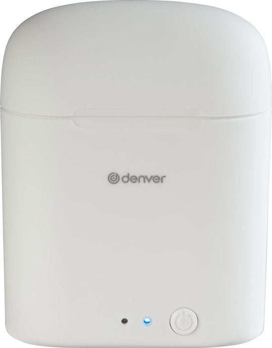 Denver TWE-46 - Ohrhörer - Drahtlos - Drahtlose Ohrhörer - Bluetooth - mit Ladeetui - Freisprecheinrichtung - Sport - Headset - In-Ear - Bluetooth 5.0 - Weiß