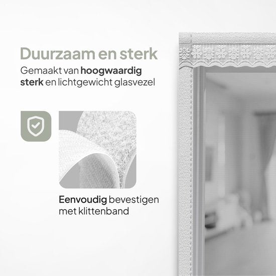 O'DADDY® Türvorhang Deluxe FIBER - Magnetischer Fliegenvorhang - Für neue und Standardtüren - Einfache Installation - Türgitter Weiß - 184x260 cm