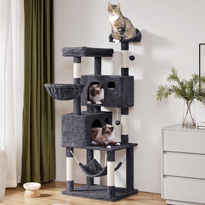 Yaheetech Kratzbaum – Sisal – 175 cm – Dunkelgrau