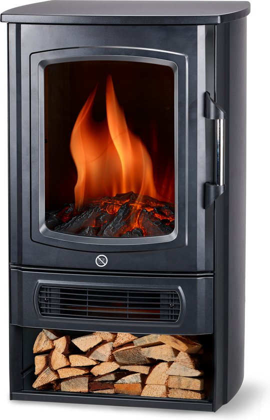 alpina Elektrischer Kamin Helsinki ND-183 - Elektrischer Kamin mit Heizung - LED Flammeneffekt