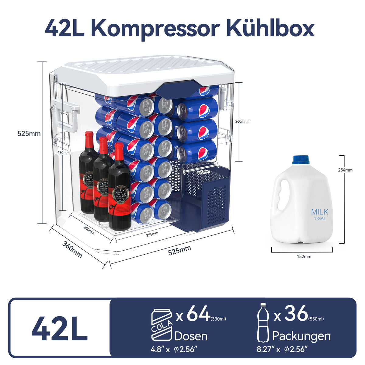 BINGI Kompressor-Kühlbox – 42 Liter – 12/24 V und 230 V