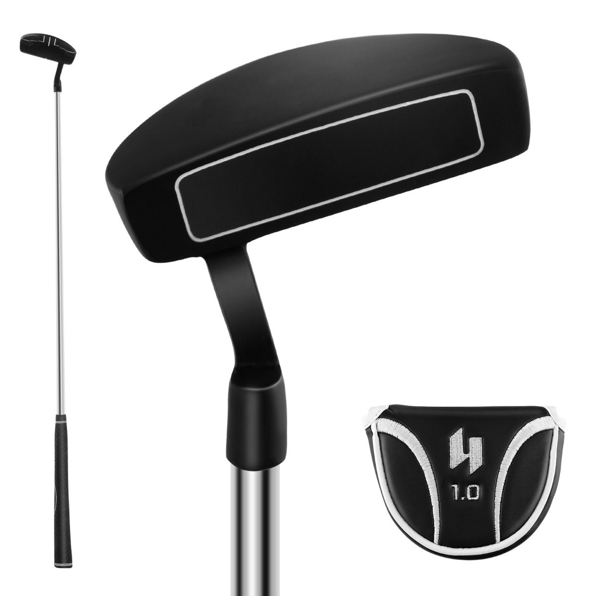 Coast Golfputter – Mallet-Kopf – rutschfester Griff – 89 cm – schwarz