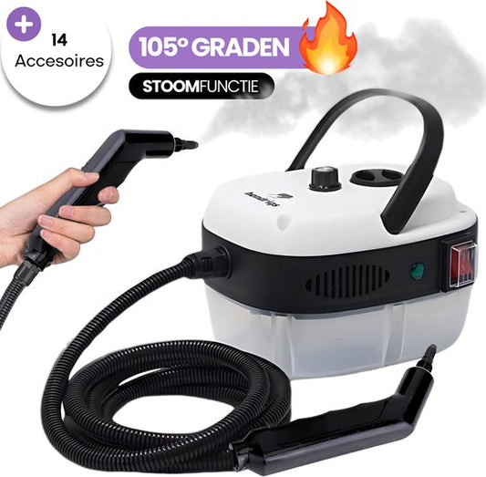 Hendriqs® XL Dampfreiniger 105 °C - 1,5-Liter-Dampfreiniger für Küche, Bad und Grill – Handdampfreiniger – Dampfreinigungsgerät – Handdampfreiniger – Steam Cleaner – Reinigungsgerät – Tragbarer Fleckenentferner – Dampfreiniger für das Bad