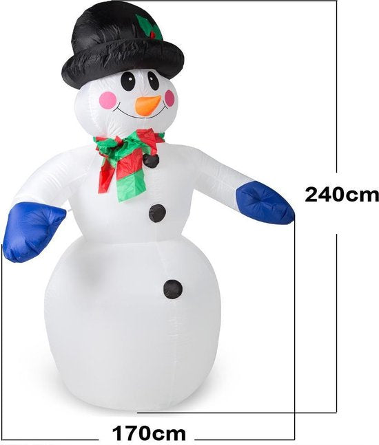 Deuba Aufblasbarer Schneemann 240cm MIT Lichtern
