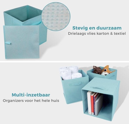 LifeGoods Kleiderschrank-Organisatoren - 6 Stück - 20L - Textil - Blau