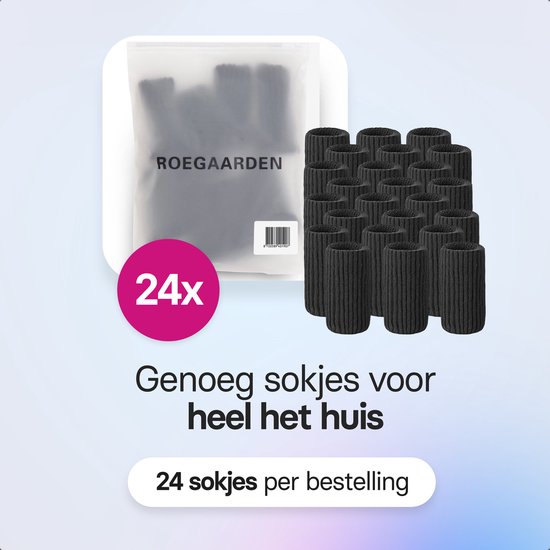 Roegaarden Stuhlbeinschoner Socken Schwarz Bodenschutz 24 Stück