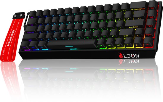 Mide68 – 65 % kabelgebundene Gaming-Tastatur – RGB-beleuchtete Tastatur – Mechanische Tastatur mit Hall-Effekt-Rapid-Trigger-Schaltern – Hot-Swap – 8 kHz – 0,01 mm Reaktionszeit – 0,125 ms – Seitlich bedruckte Tasten – 68 Tasten – Bestes Preis-Leistungs-V