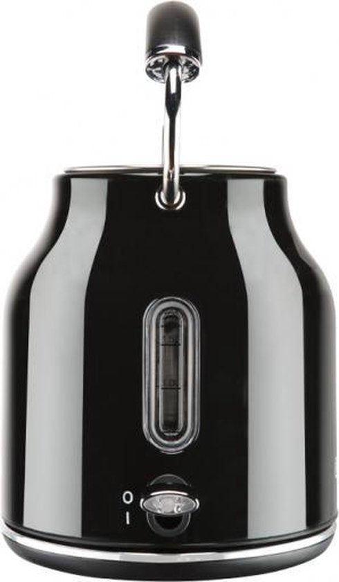 Bourgini Nostalgischer Wasserkocher Deluxe - Schwarz - Retro Design - 1.7L