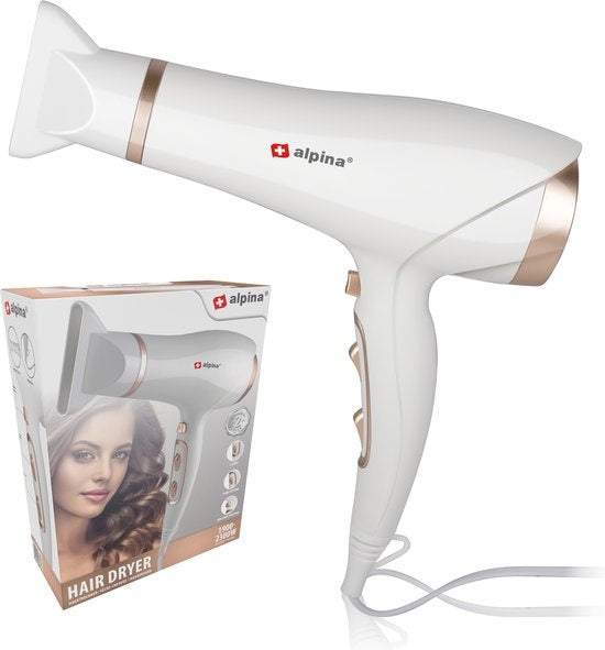 alpina Fohn - Haardroger - 2300W - Coolshot - Wit/ RosÃ©