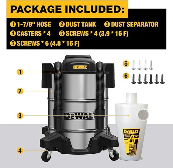 DeWALT Zyklonstaubabscheider – 38 l – Profi-Ausführung – Schwarz