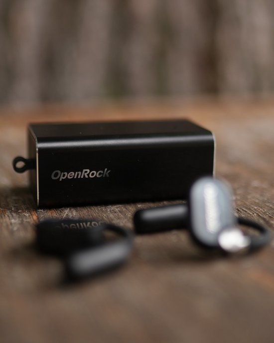OpenRock – X Black – Kabellose Open-Ear-Kopfhörer – Ohrhörer – Bluetooth – Lange Akkulaufzeit – Geräuschunterdrückung – kabellos – TubeBass™-Technologie