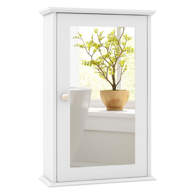 Coast Wandspiegelschrank - MDF - HD Spiegel - 34 x 15 x 53 cm - Weiß