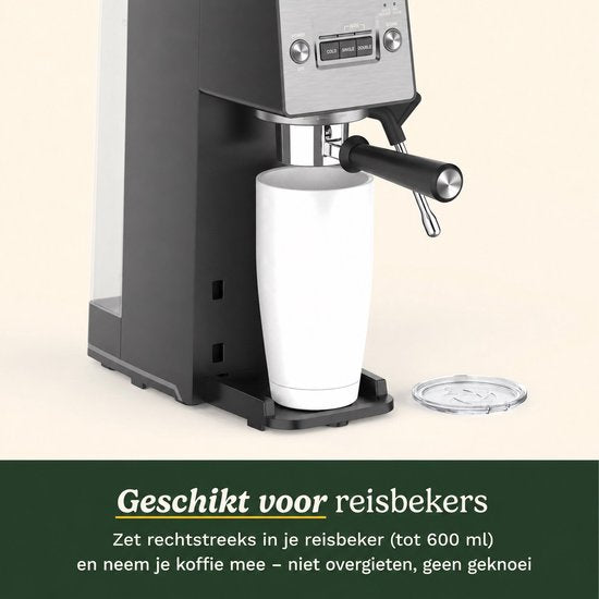 Cuisinart Slim Espresso-Kolbenmaschine für Espresso Americano und Cold Brew mit integriertem Milchaufschäumer für Latte und Cappuccino, 15 bar Druck, Portafilter ohne Boden, kompaktes Design, geeignet für Reisebecher, 1,5 l Wassertank