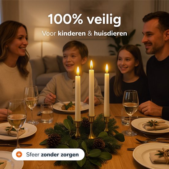 LED-Kerzen mit beweglicher Flamme - 6 Kerzen - inklusive Fernbedienung - Wiederaufladbare Fake-Kerzen mit flackernder Flamme - 300+ Brennstunden - Luft