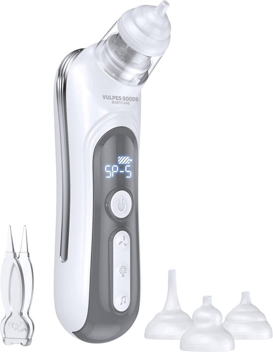Vulpes Goods® BabyCare - Baby-Nasenreiniger - Baby-Nasenreiniger elektrisch - Nasendusche elektrisch - Nasenreiniger - Nasenwischer - Nasensauger - Große Batterie - USB C - PRO