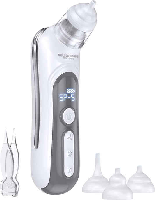 Vulpes Goods® BabyCare - Baby-Nasenreiniger - Baby-Nasenreiniger elektrisch - Nasendusche elektrisch - Nasenreiniger - Nasenwischer - Nasensauger - Große Batterie - USB C - PRO