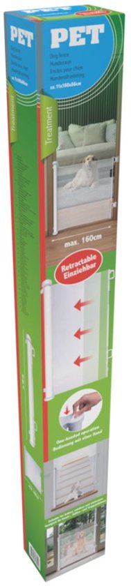 maxxpro Ausziehbares Gitter – 11 x 160 x 86 cm – Bedienung mit 1 Knopf – Flexibel – Weiß