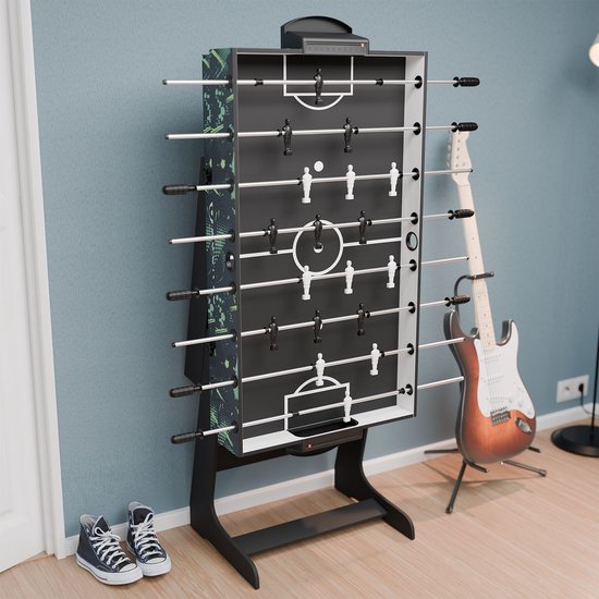 Juskys Multi-Play Tisch 5 in 1 - 104 x 58 x 73 cm - Billard / Tischfußball / Hockey / Tischtennis / Basketball - inkl. Zubehör