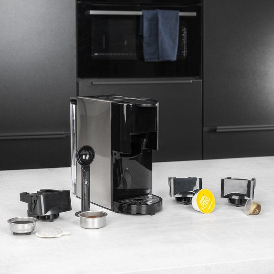 Princess 249450 Multi Capsule Filterkaffeemaschine - Stahl 4-in-1 - Geeignet für mehrere Kaffeesorten