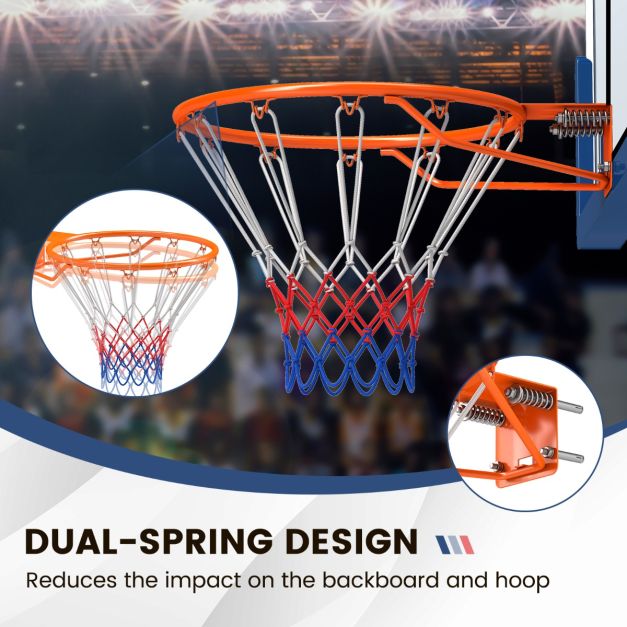 Coast 45 cm Basketballring mit Netz für alle Jahreszeiten Wandmontierter Basketballständer mit Doppelfedern