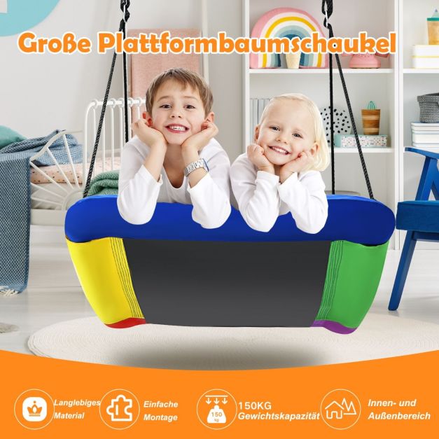 Coast Nest Swing - Gebogene Gartenschaukel 83 x 155 cm - Belastbarkeit 150 kg - Fell