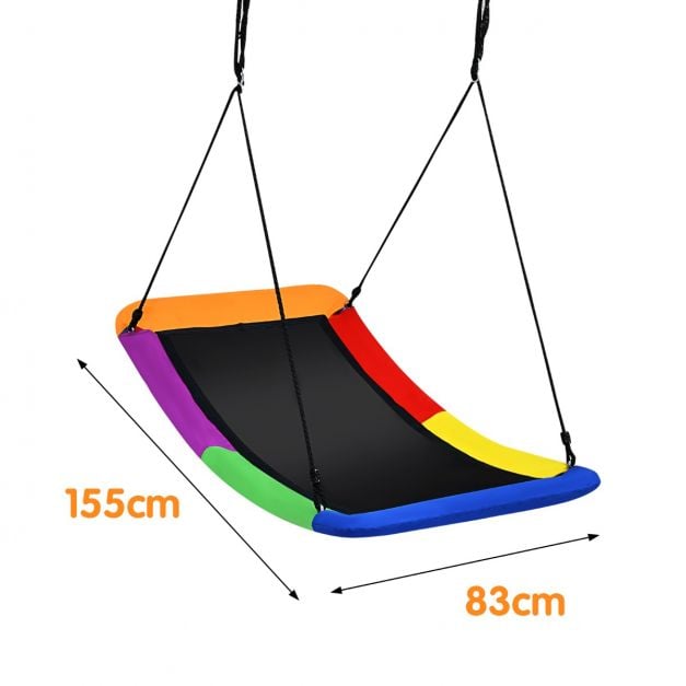 Coast Nest Swing - Gebogene Gartenschaukel 83 x 155 cm - Belastbarkeit 150 kg - Fell