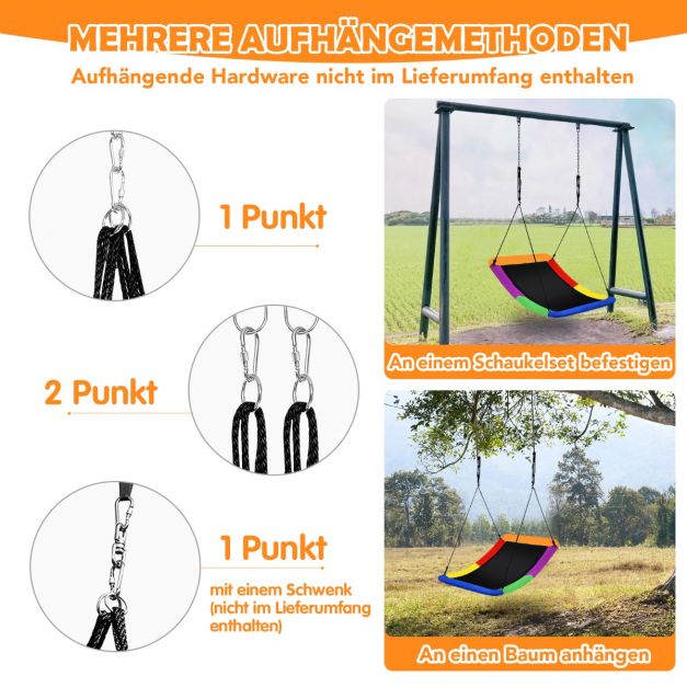 Coast Nest Swing - Gebogene Gartenschaukel 83 x 155 cm - Belastbarkeit 150 kg - Fell