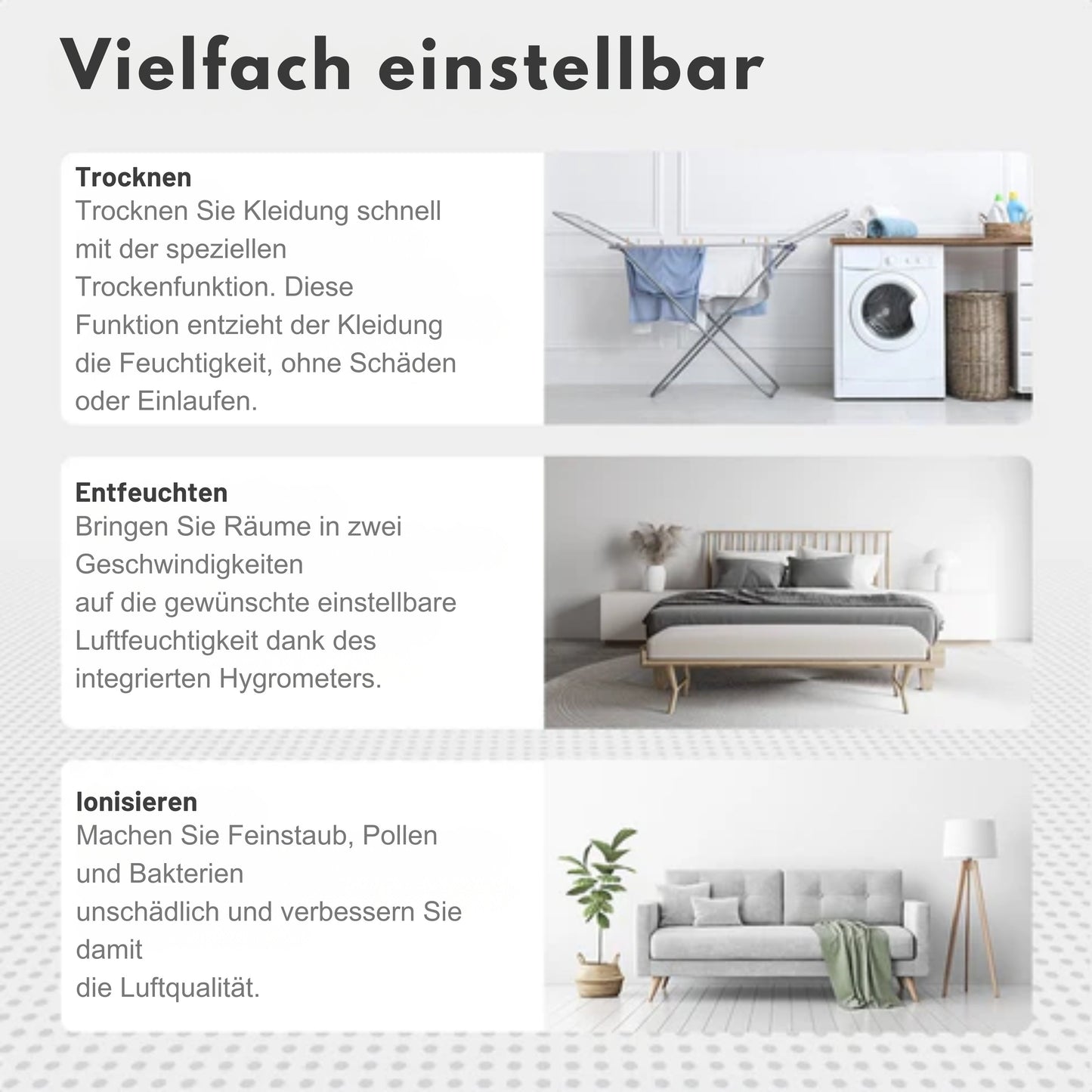 Auronic Luftentfeuchter und Reiniger - 25L pro Tag - Wasch-/Trockenfunktion - weiß