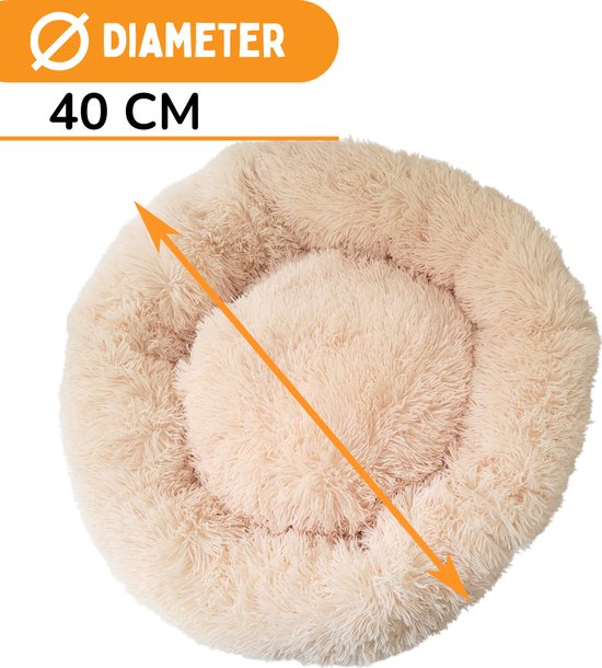 By Cee Cee Hundekorb - Donut Hundekorb - Katzenkorb - Premium Hundekissen - vollständig abnehmbar - Beige 40cm - S