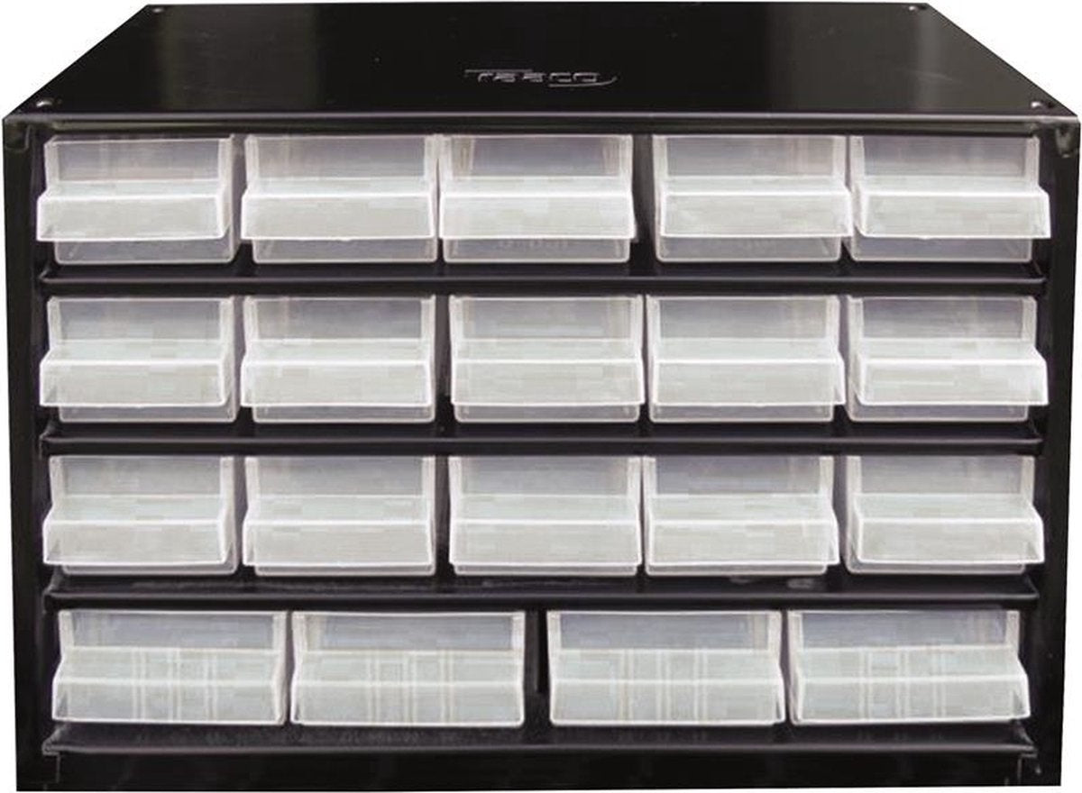Raaco Stahl-Schubladenschrank mit 19 Schubladen - 30,6 x 15 x 19,5 cm