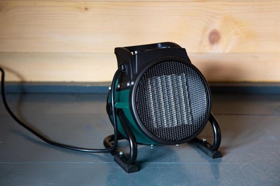 VONROC Elektroheizgerät - Strahlheizgerät - Heizlüfter - Keramik - 3 Stufen: 1000W/2000W/Ventilator - für Räume bis zu 20m2 - grün