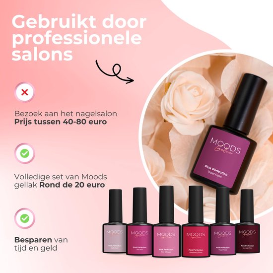 Moods Gellac 6-teiliges Set - Gel-Nagellack Starter Pack - Gel-Nagellack - 8ML - Pink Perfection - Gellac - Nägel - Chic Colours
