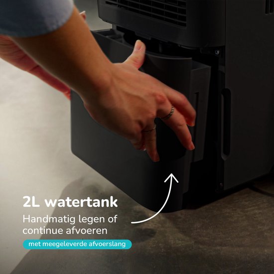 Bloomfold - BF003 Luftentfeuchter - 12L pro Tag - Wash-Dry Funktion - 2L Reservoir - 38 dB leise - Timer & Kindersicherung - Schwarz