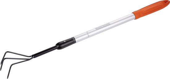 BLACK+DECKER Kultivator - Teleskopstiel 77 - 112 CM - 3 Zinken - Aluminium/ Kohlenstoffstahl