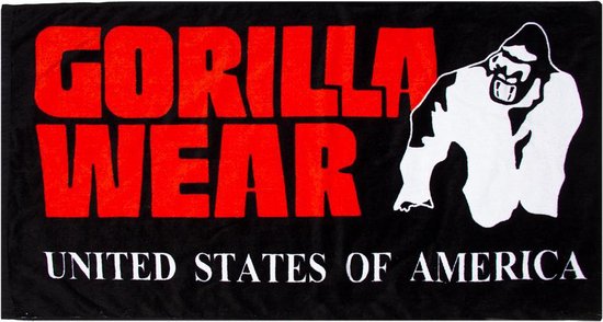 Gorilla Wear - Gym Handtuch - mit Anti-Rutsch-System - Schwarz/Rot