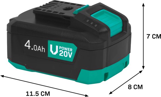 VONROC VPower 20V Akku – 4,0 Ah – Duopack: 2 Stück – bidirektionaler USB-C-Anschluss – Akku und Powerbank in einem – kompatibel mit Power Delivery (PD) – geschützt durch Electronic Cell Protection