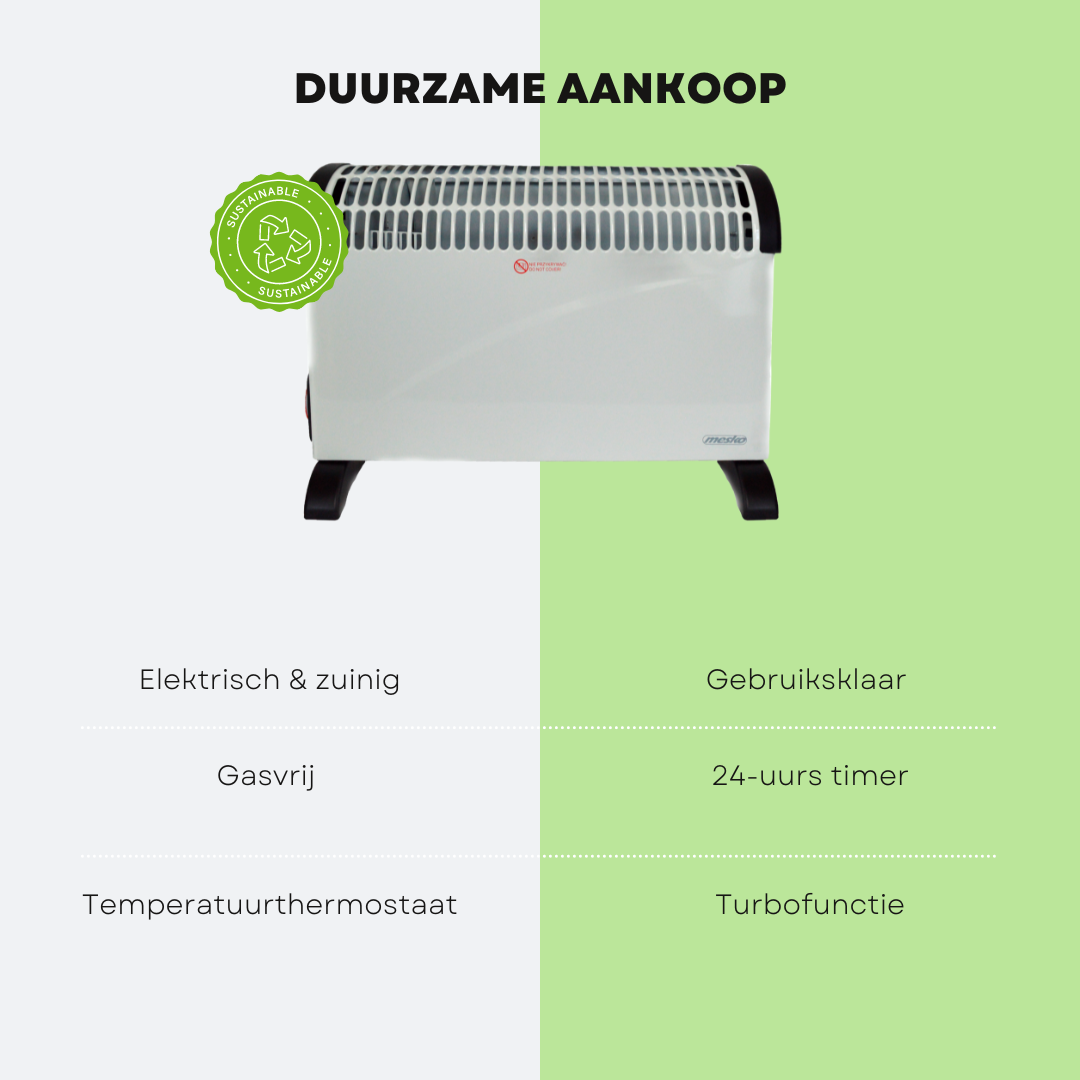 Mesko Elektrokonvektor - 3 Heizstufen - 2000W - bis zu 20mÂ² - Weiß - einstellbarer Thermostat