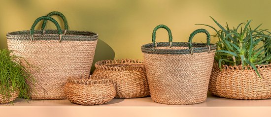 Mica Decorations Gourdon Pflanzenkorb - 4er-Set - H17 x Ø31 cm - Braun