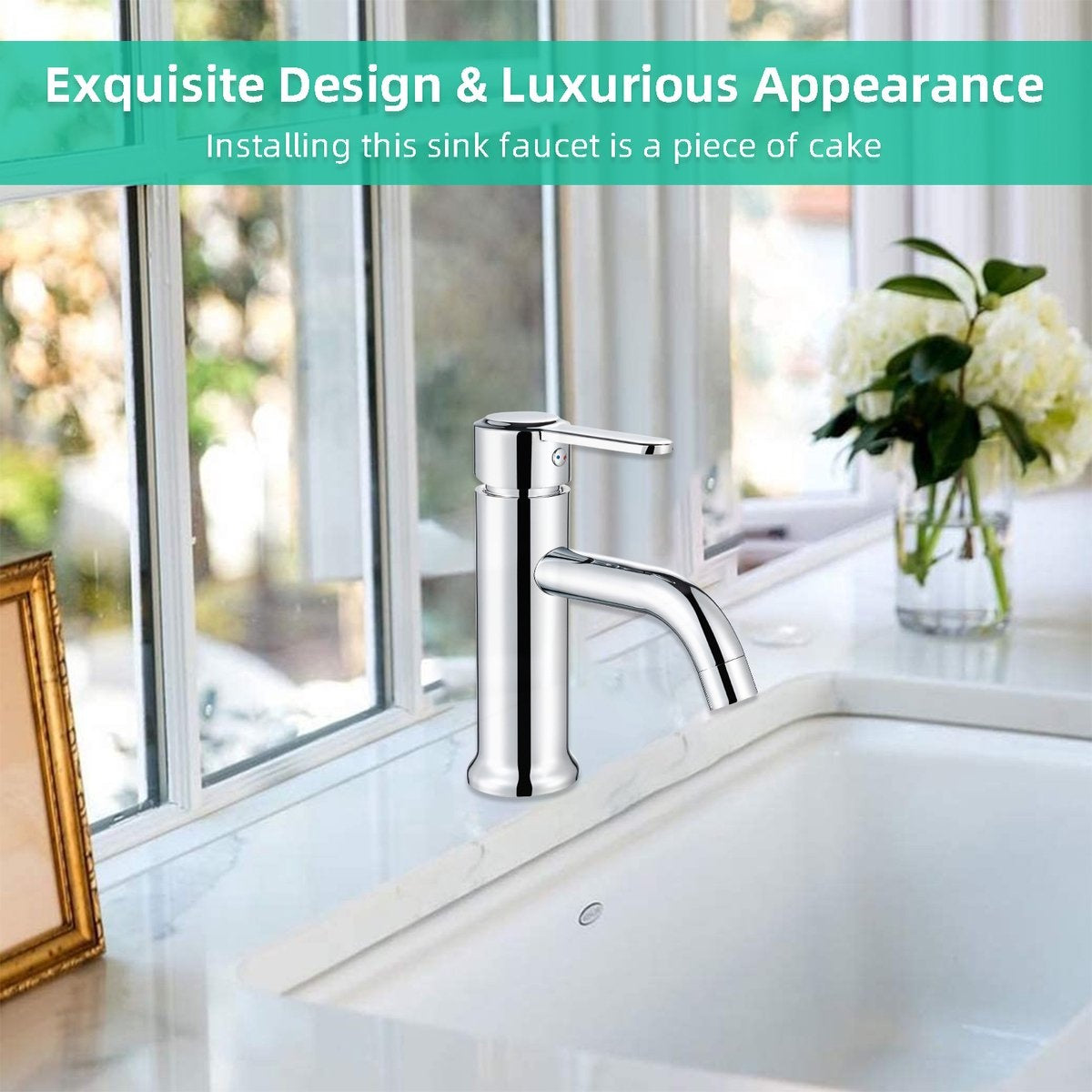 Inspire Badarmatur Silber inklusive Anschlüsse - Waschtischarmatur - Edelstahl - Silber