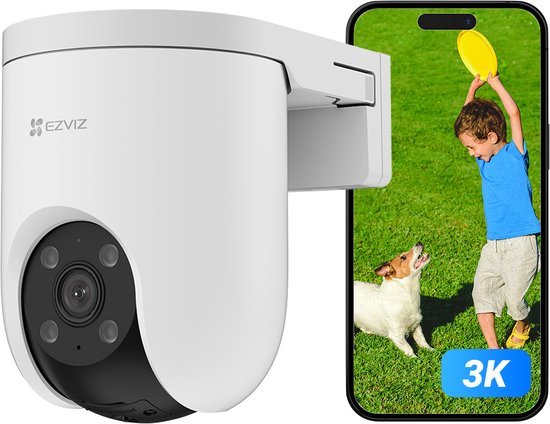 EZVIZ H8c Pro 3K – WLAN-Überwachungskamera für den Außenbereich – PTZ mit 360°-Sichtfeld – KI-basierte Personen- und Fahrzeugerkennung – Farb-Nachtsicht und Sirene – Zwei-Wege-Audio
