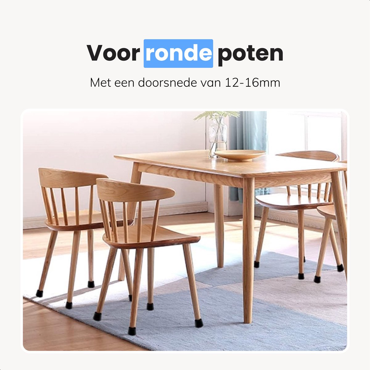 Luft Stuhlbeinschoner mit Filz - 32 Stück - Rund - 12-16 mm - Schwarz - Anti-Kratz-Bodenschutz - Stuhlbeinkappen mit Schalldämpfung