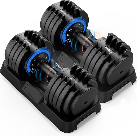 DH FitLife Verstellbares Hantelset 25 kg | 2 Stück | 10-in-1-Variable Gewichte | Verstellbare Hanteln von 4 bis 25 kg | Krafttraining, Kurzhantelset mit platzsparenden Hantelscheiben für das Training zu Hause, Kurze verstellbare Hanteln